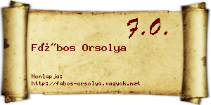 Fábos Orsolya névjegykártya
