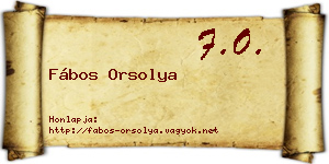 Fábos Orsolya névjegykártya