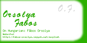 orsolya fabos business card